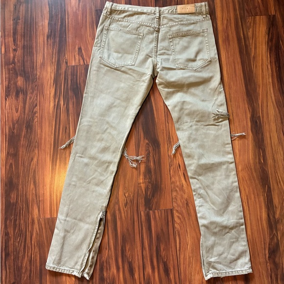 MNML Tan Distressed Slim Jeans - Picture 3 of 4